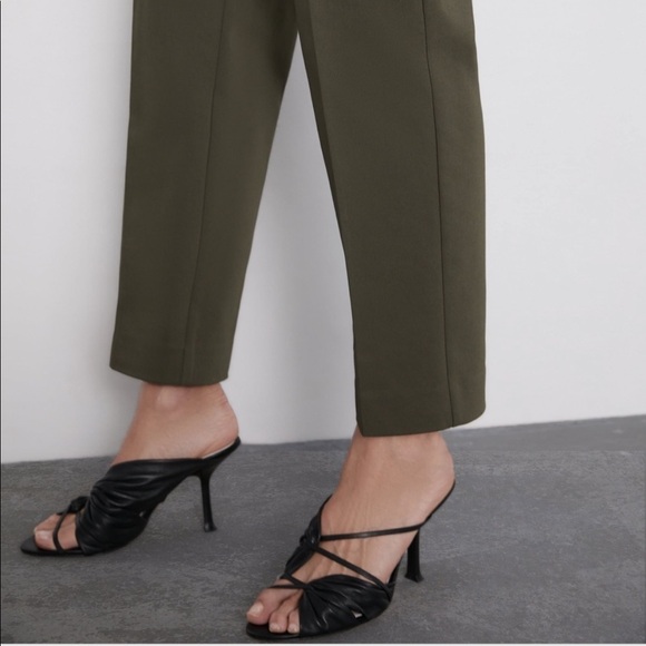 ZARA BNWT Gathered Leather High Heel Sandals - Picture 2 of 8